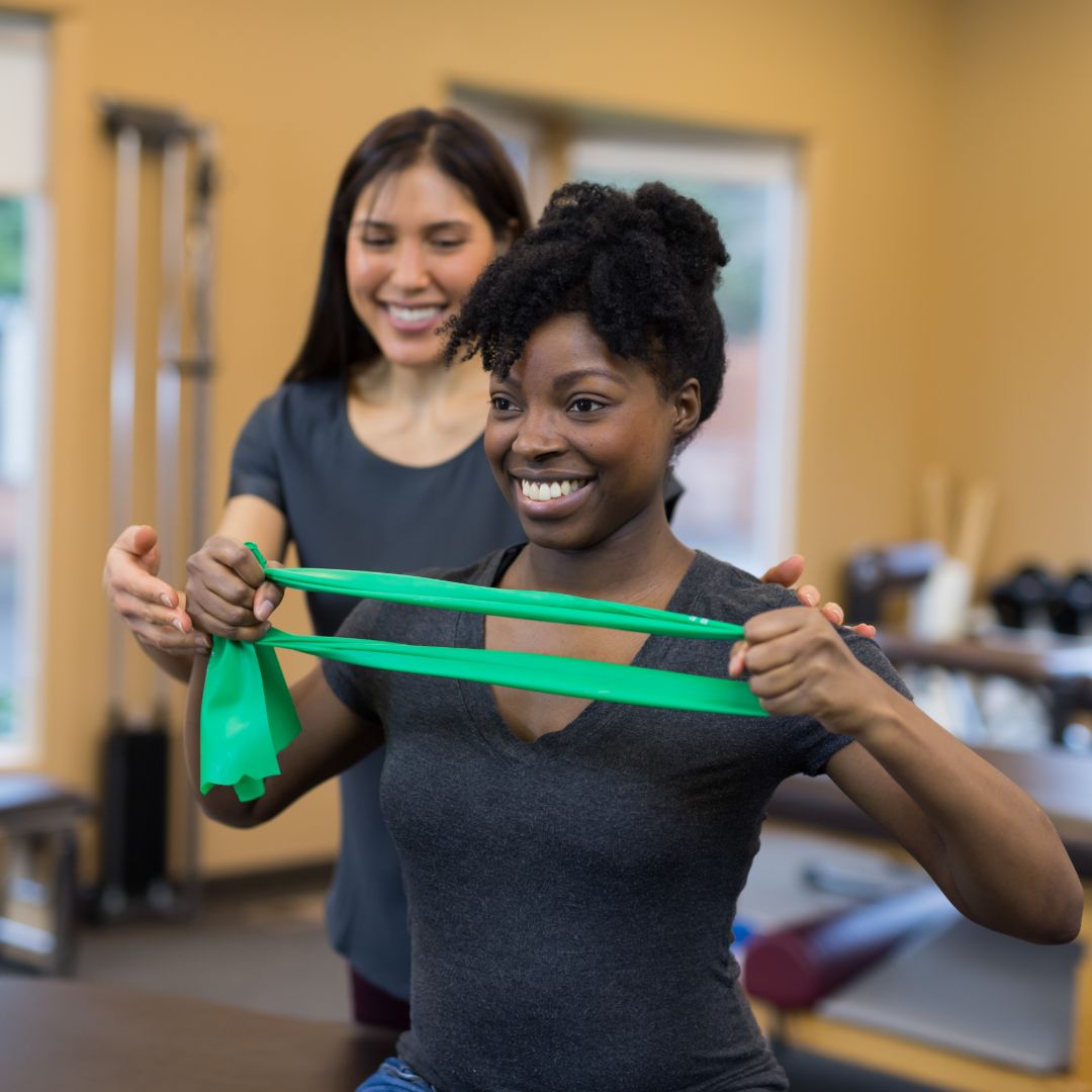 woman doing physical therapy